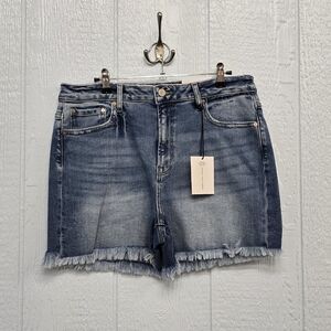 XL Zenana Denim Frayed Hem Women Shorts NWT (Inv #24)